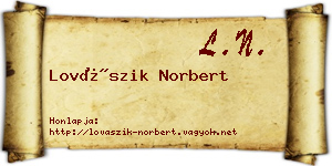 Lovászik Norbert névjegykártya